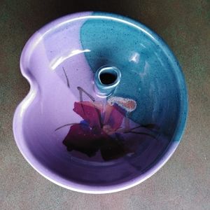 Follette Pottery Ruffled Glazed Signed Wish Bowl/Dish - Retired